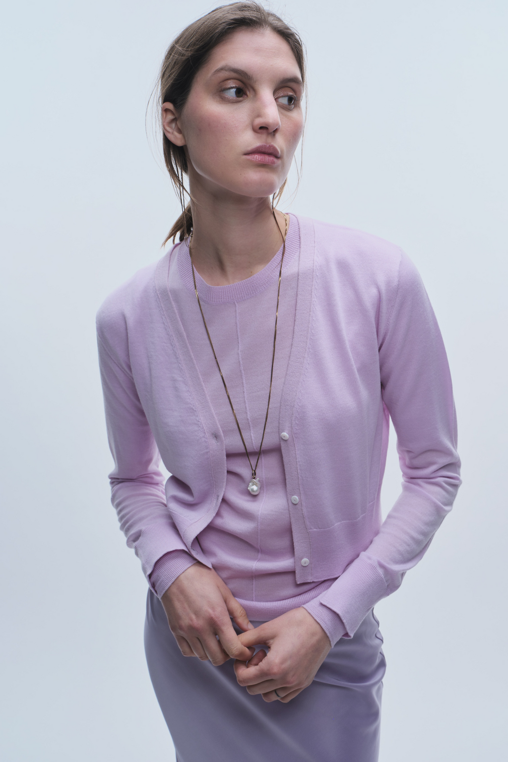 Nixon Cropped Cardigan, Lilac – SAINT ART