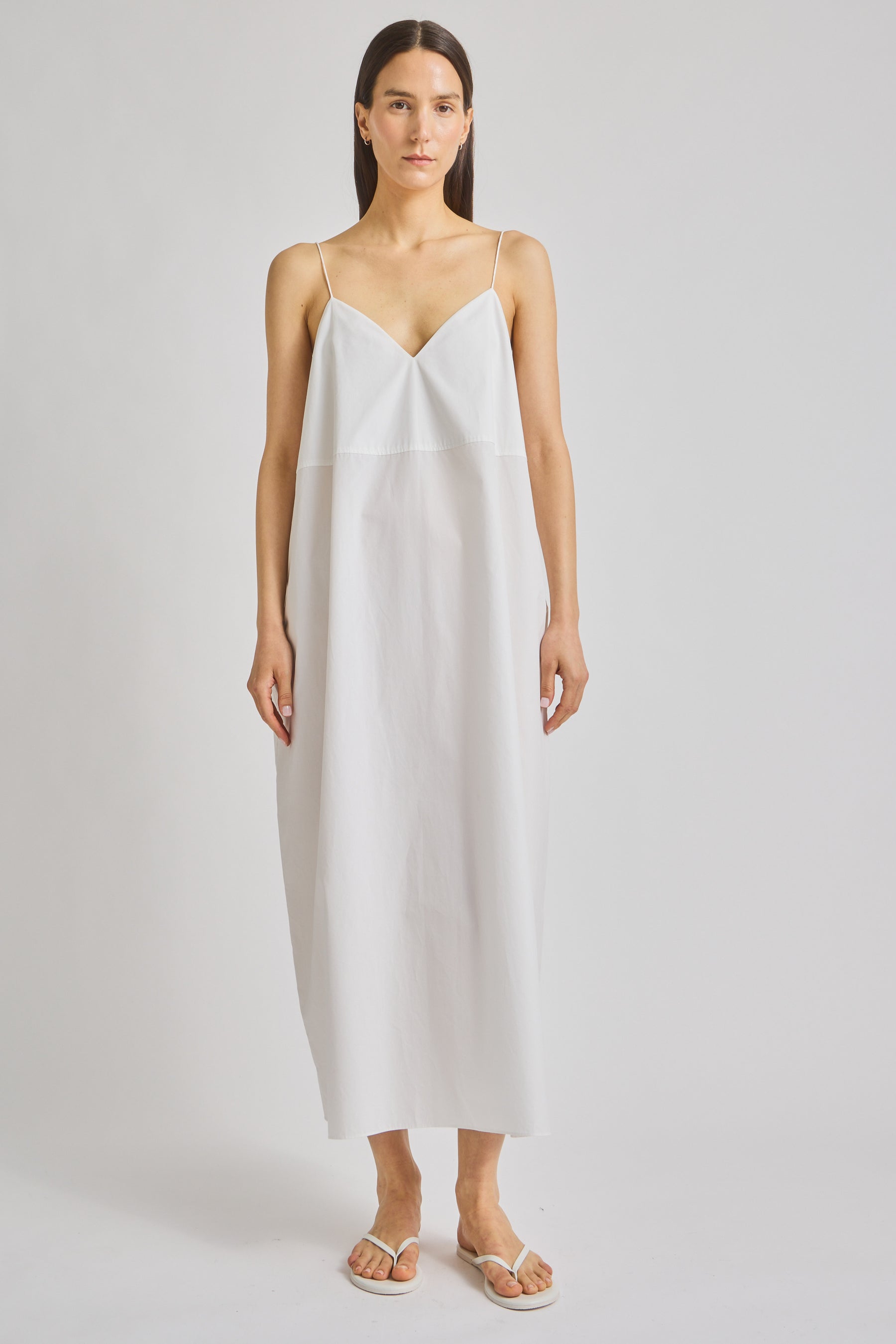 Della Poplin Maxi Dress White / M by Saint Art NY