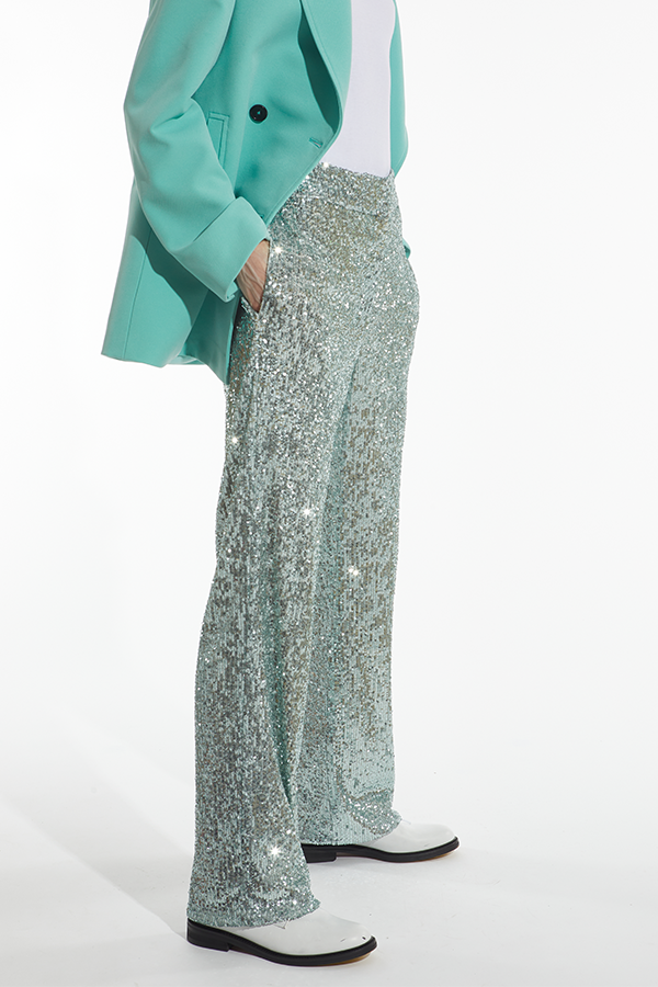 Nessa Mid-Rise Pant, Glacier Sequin