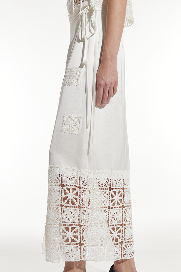 Noa Crochet Skirt, White