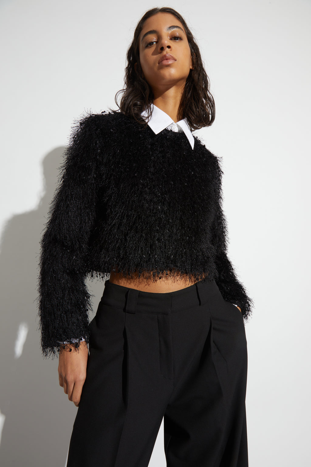 Greta Feather Top, Black – SAINT ART